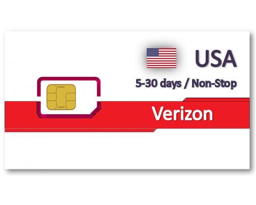 「實體卡」美國，按天數吃到飽 - Verizon