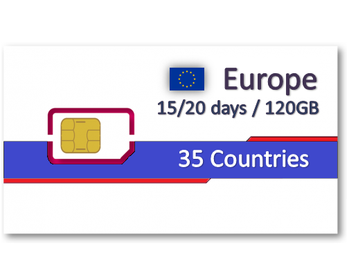 歐洲35國上網卡15天/120GB