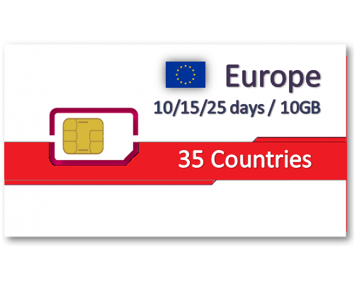 歐洲35國上網卡15天 - 10GB + 免費通話