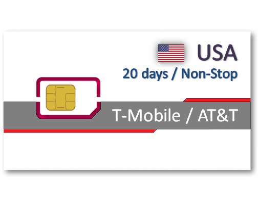 美國20天吃到飽上網卡+國際通話
